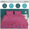 thumbnail image 5 of 3 Pcs Soft Bedding Set, Includes 1 Duvet Cover with Zipper And 2 Pillow Shams,Paisley Print Radish Red Paisley Colors King(102"×90"), 5 of 8