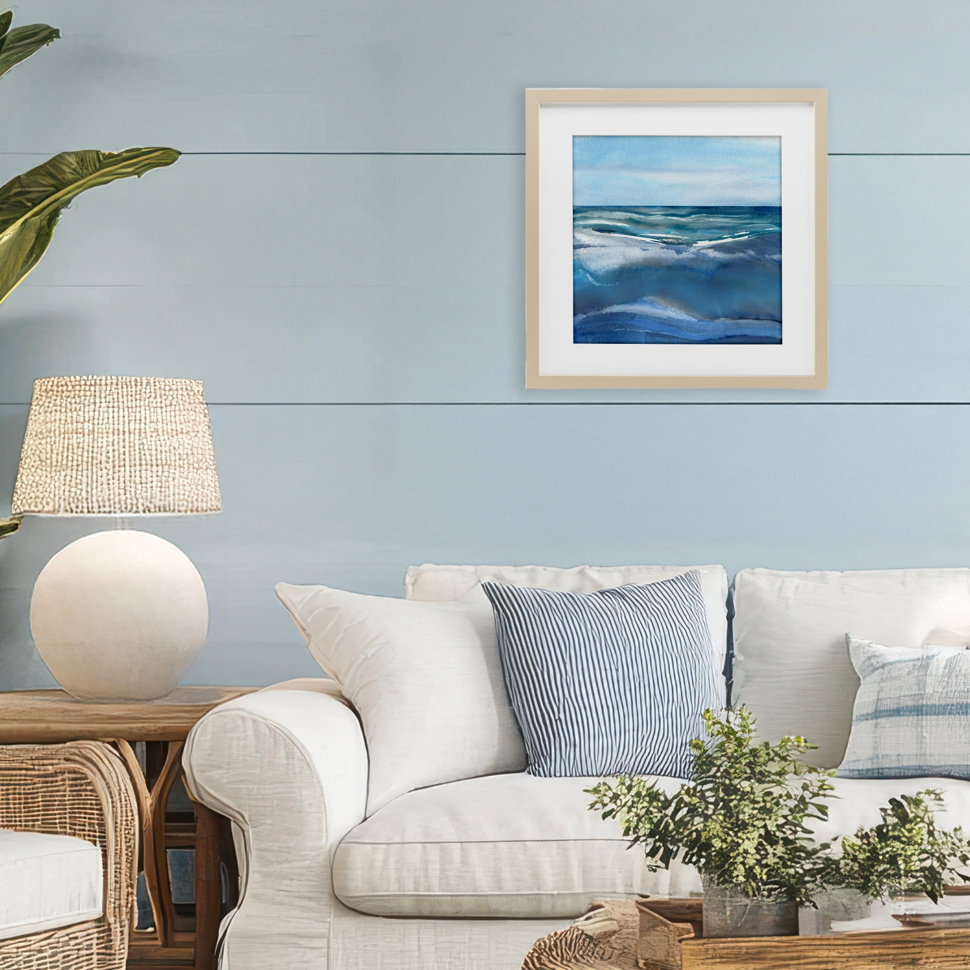 Stupell Industries Calm Seas under Soft Sky Birch Framed Print Under Glass, design by Susan Jill
