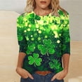 thumbnail image 6 of Qingpeng St Patricks Day 3/4 Sleeve T Shirts for Women Shamrocks Graphic Crewneck Pullover Casual Loose Tops Size S-3XL, 6 of 6