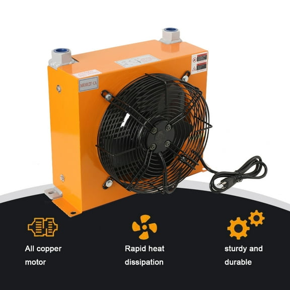 TABODD 12V Industrial Hydraulic Oil Cooler W/Heat Dissipation Flow Fan Radiator 100L/min