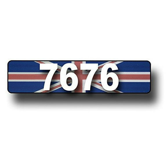 British Flag, Curb, Mailbox, House Address Plaque, Reflective