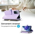 thumbnail image 3 of Nalacover for Samsung Galaxy S20 FE Premium PU Leather Crossbody Case with Shoulder Strap & Wrist Strap,Shockproof Magnetic Flip Kickstand Credit Card Slots Zipper Wallet Phone Case,Purple, 3 of 12