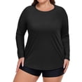 thumbnail image 2 of Long Sleeve T-Shirt for Women Plus Size Rash Guard Swim Shirt UV Protection Quick Dry Lightweight Top for Swimming and Outdoor Activities, 2 of 5
