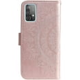 thumbnail image 5 of Case for Samsung Galaxy S22 Ultra 5G, Premium Leather Flip Wallet Case with Card Slots Holder Kickstand Hand Strap Mandala Half Flower Design Embossed Shockproof Cover Case - Rose Gold, 5 of 14