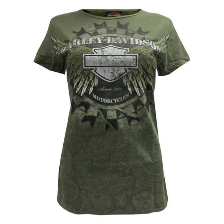  Harley Davidson Women s Tee Widespread Metallic Ink Wings 