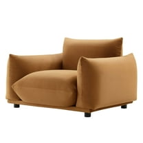 Armchair Accent Chair, Velvet, Brown, Modern Contemporary Urban Design, Living Lounge Room Hotel Lobby Hospitality