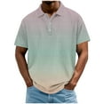 thumbnail image 2 of Zylanna Men's Polo Shirts, Short Sleeve Turndown Collar Fashionable with Gradient Color Tee Shirts for Man Black Size 4XL, 2 of 5
