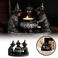 thumbnail image 2 of Black Cat Tealight Candle Holder Gothic Figurine Desk Candelabrum Candlestick for Festival Living Room Housewarming, 2 of 6