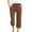 Coffee, variant on Karight Womens Capris Pants High Waist Drawstring Comfy Casual Pants Casua Lightweight Loose Trousers Buttons Trim with Pockets