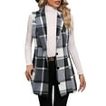 thumbnail image 1 of GDREDA Plaid Vest for Women Fall Winter Sleeveless Blazer Jackets Grey,M, 1 of 9