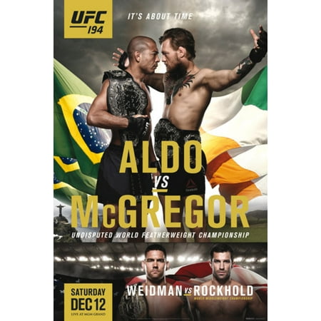 UFC 194 Jose Aldo vs. Conor McGregor Ultimate Fighting MMA Poster - 24x36 (Best Of Conor Mcgregor Fights)
