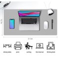 thumbnail image 3 of Desk Mat Large Protector Pad - Multifunctional Dual-Sided Office Desk Pad,Smooth Surface Soft Mouse Pad, Waterproof Desk Mat for Desktop, Pu Leather Desk Cover for Office/Home(Grey, 31.5" x 15.7"), 3 of 3