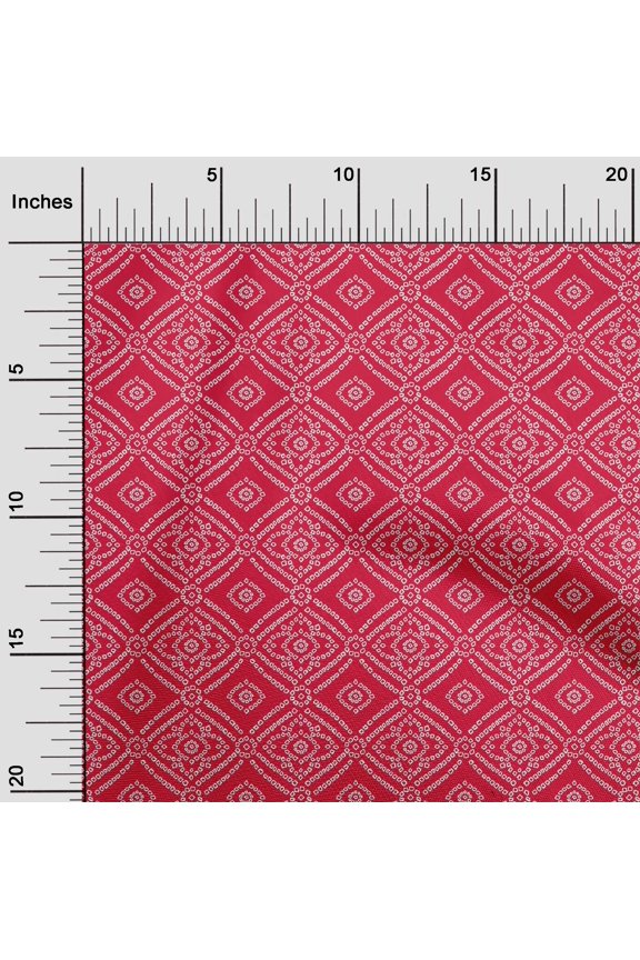 Viscose Jersey Red Fabric Geometric Bandhani Diy Clothing Quilting Fabric Print Fabric By Yard 60 Inch Wide