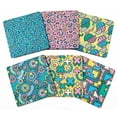 thumbnail image 1 of Inkdotpot Set of 6 Drink Coasters Easy Clean 4-Zoll SquareCoastersCork Base-Reusable- Geometric, 1 of 8