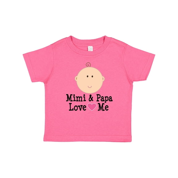 Inktastic Mimi and Papa Love Me Baby Girl Girls Baby T-Shirt