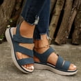 thumbnail image 2 of Fish Mouth Sandals for Women, Open Toe Thick Sole with Hook-and-Loop Closure, Breathable Straps, Solid Color Design, Comfortable Cushioned Footbed, Casual Spring Summer Wear, 2 of 9