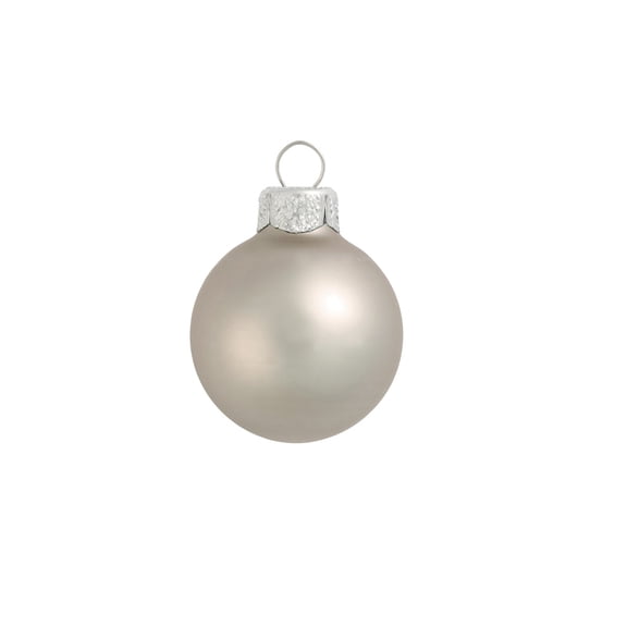 Whitehurst Petite Matte Finish Glass Christmas Ball Ornaments - 1.25" (30mm) - Silver Smoke - 40ct