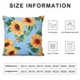thumbnail image 5 of Pratyus Sunflowers Leaves Blue Background Modern Farmhouse Rustic Decorative Couch Pillow Cases with Zipper Home Decor Short Plush Summer Pillow Covers 1PC 24x24in, 5 of 5