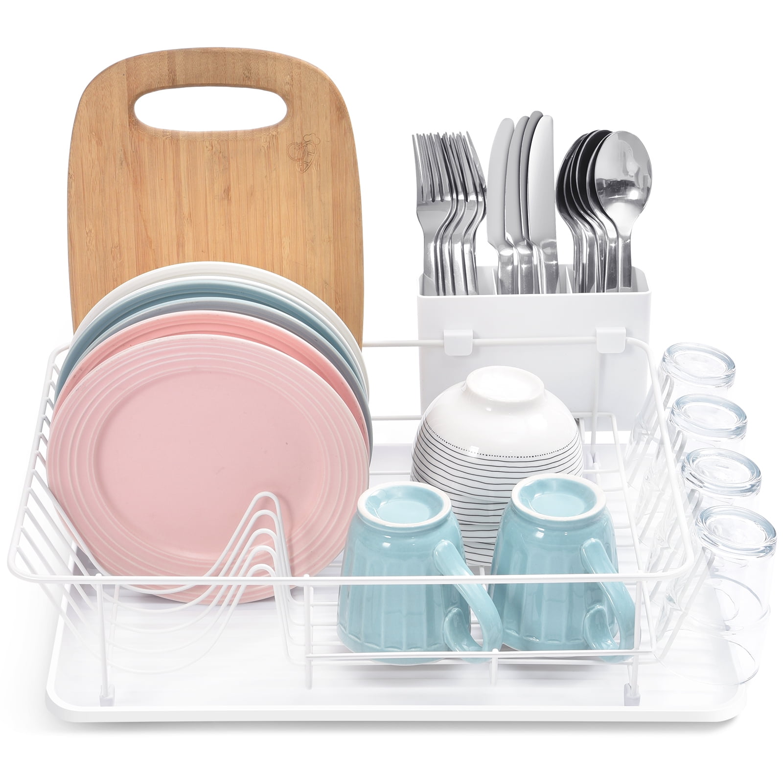 Kingrack Dish Rack, Large Capacity Dish Drainer, Dish Drying Rack with drainer tray, Compact