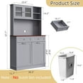 thumbnail image 2 of Double Tilt Out Trash Cabinet Storage Cabinet 20 Gallon with Two Solid Wood Hideaway Trash Holder Drawers, Dual Wooden Free Standing Recycling Cabinets Trash Can Bin Kitchen (Gray), 2 of 8