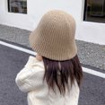 thumbnail image 4 of Gorro de invierno de punto para niñas, gorro de pescador para niños y niñas, gorro cálido unisex, circunferencia de aproximadamente 48-54 cm, color caqui, 4 of 7