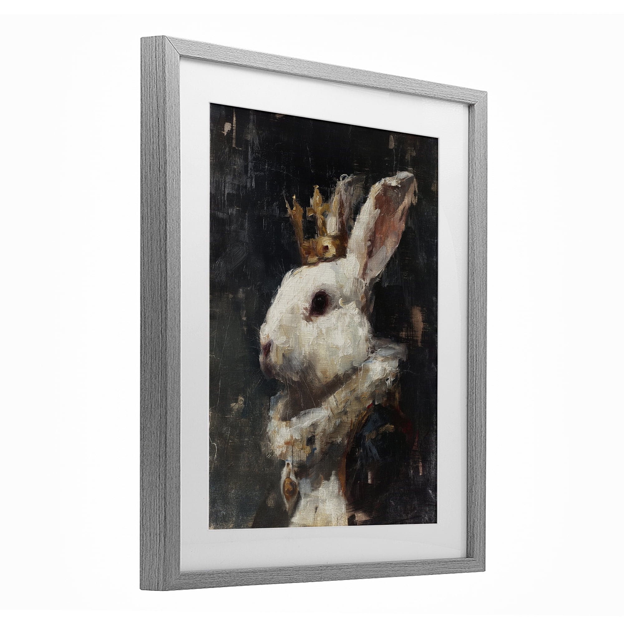 Stupell Industries Regal Monarch Rabbit Gray Framed Print Under Glass, design by Svetlana Aleynikova