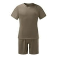 thumbnail image 2 of TBWNWG Men's Round Neck T-Shirt and Shorts Set for Sports Casual Wear Plus Size Athletic Outfit,Size 2XL, 2 of 5