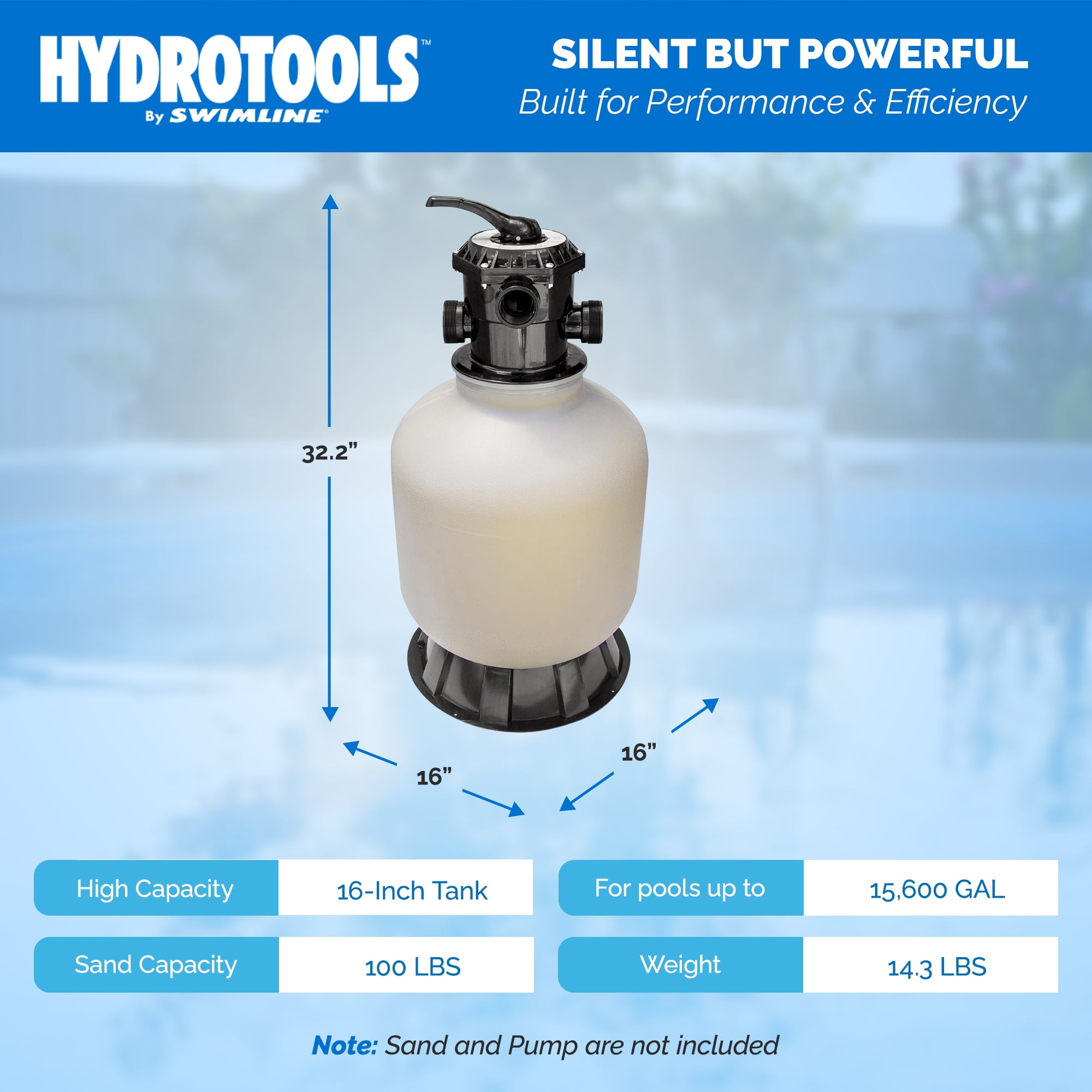 HYDROTOOLS BY SWIMLINE 24 Inch Sand Filter Combo Set With Stand