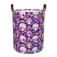 thumbnail image 6 of Lsque cute rainbow mushroom Skull pattern Laundry Hamper Basket, Tall Woven Rope Hamper Basket for Clothes, Lightweight Storage Basket, Collapsible Waterproof-Medium, 6 of 8