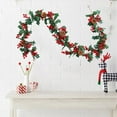 thumbnail image 6 of Christmas Garland for Mantle,Christmas Holly Garland with Berries and Leaves Artificial Garland Indoor Outdoor Decoration Greenery Hanging for Holiday Decoration Mantel Table Christmas Party(Red), 6 of 6