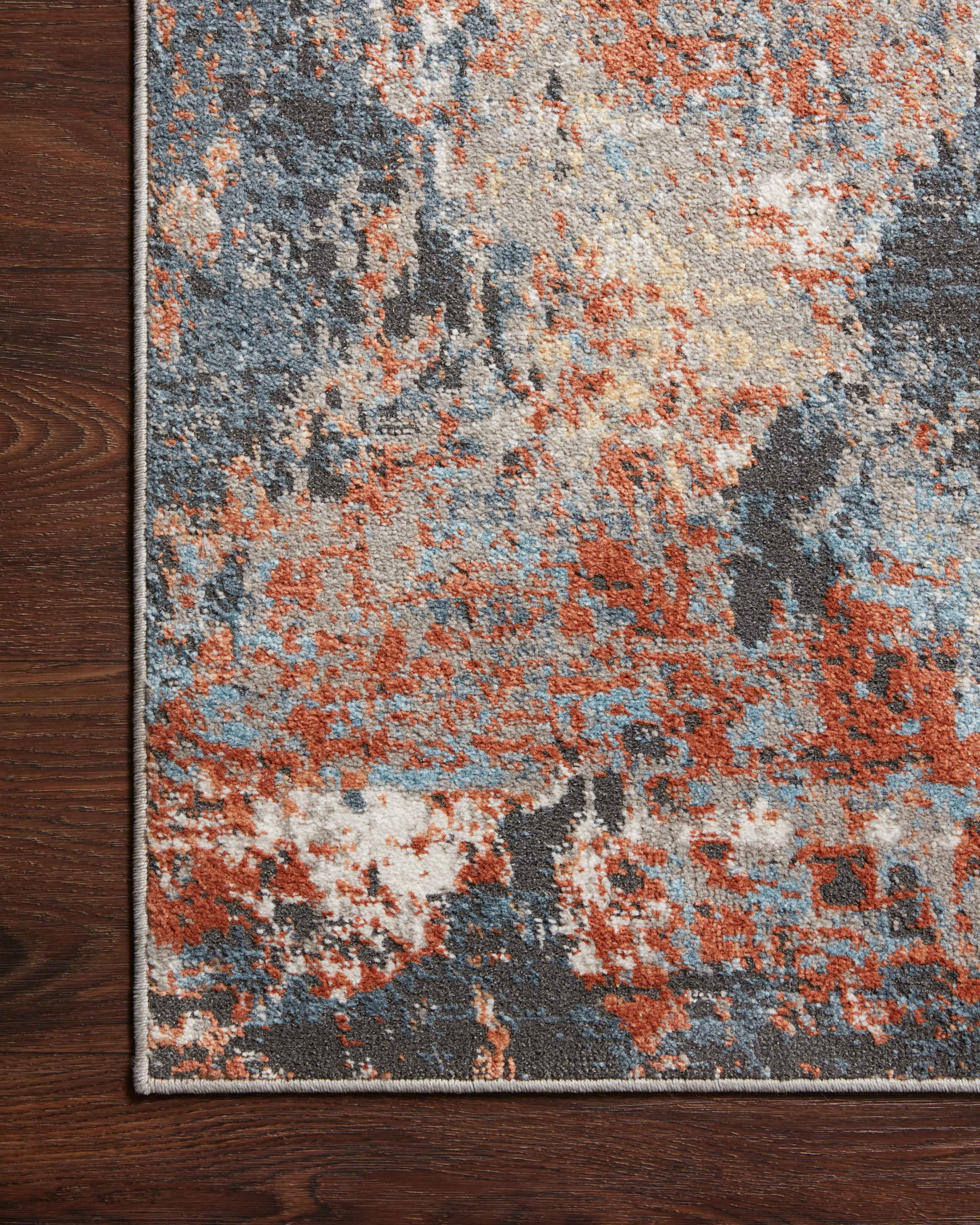 Loloi Maeve Collection MAE-01 Silver / Apricot, Abstract Area Rug 18" x 18" Sample Swatch