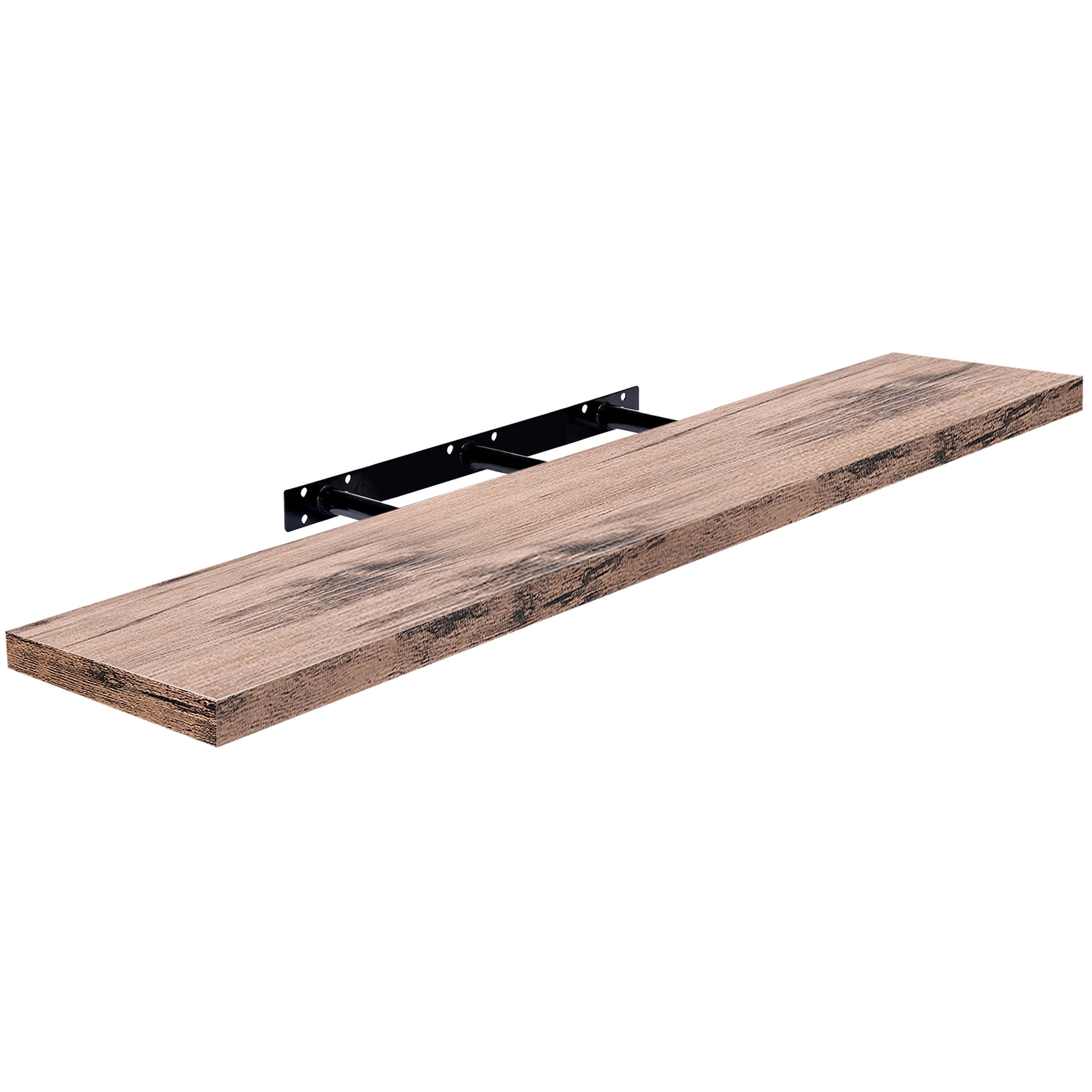 Sorbus Mahogany 47-Inch Wall Shelf with Hidden Mounting Hardware for Home Storage