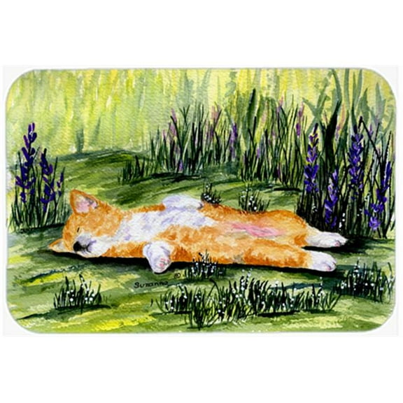 Caroline's Treasures Corgi Glass Cutting Board Large