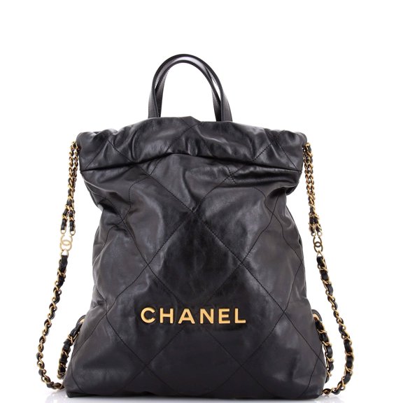 Pre-Owned 22 Chain Backpack Quilted Calfskin Medium By Rebag