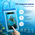 thumbnail image 2 of OAZOUF 4 Pack IPX8 PVC Waterproof Phone Pouch Bag with Fluorescent Detachable Lanyard for iPhone Android, 2 of 9