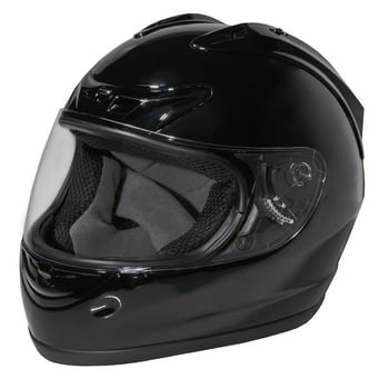 FUEL Adult Full-Face Motorcycle Helmet DOT Approved Gloss Black, Large