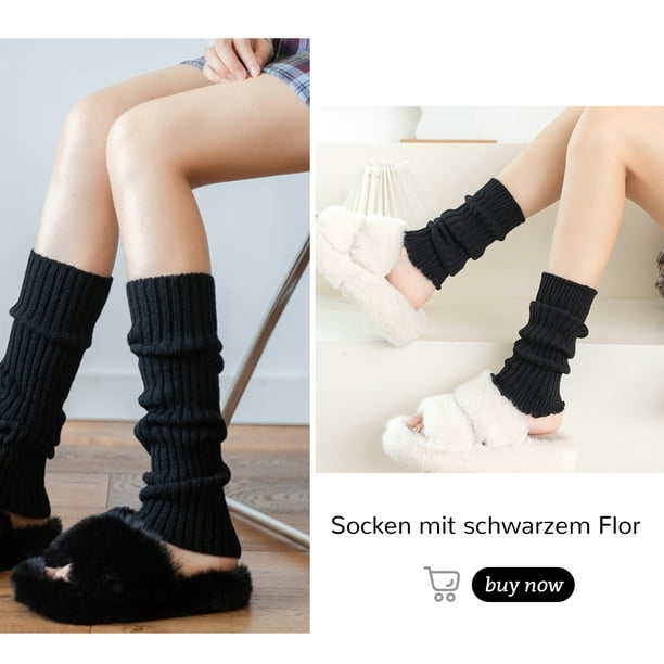 tssuouriy Black Any Outfit These Versatile Leg Warmers Are Must have Women Winter Knitted Leg Warmers
