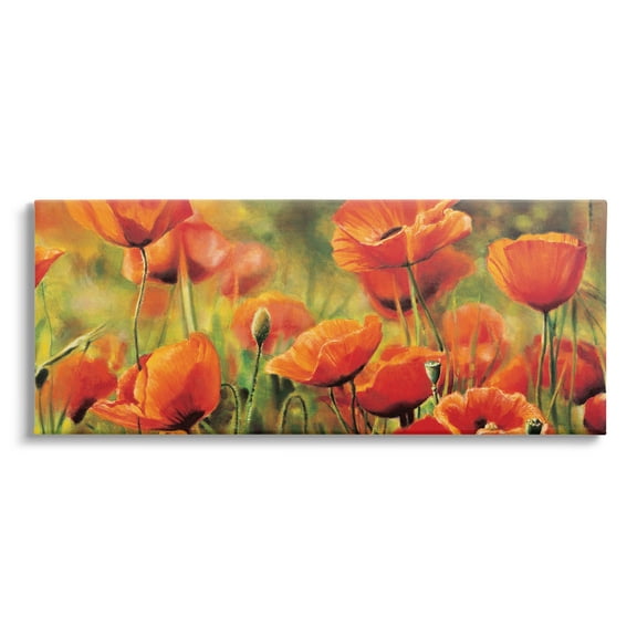 Stupell Wild Poppy Flowers Spring Blooms Botanical & Floral Painting Gallery Wrapped Canvas Print Wall Art