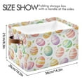 thumbnail image 3 of Easter Eggs Pattern Foldable Storage Basket,Canvas Fabric Foldable Storage Bins with Handles Open Home Storage Bins Boxes for Toy Book Shelf Closet Baskets, 3 of 9