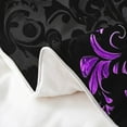 thumbnail image 5 of Manfei Victorian Damask 100% Cotton Duvet Cover Queen Size, Vintage Baroque Floral Comforter Cover, Black Purple Bed Cover, Breathable Bedroom Decor, 5 of 9