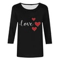 thumbnail image 5 of WRKEKC 3/4 Sleeve Tops for Women Round Neck Valentine Print Casual Loose Fit T Shirt for Daily Wear and Style, 5 of 5