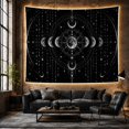 thumbnail image 6 of Moon Phases in Geometric Mandala with Stars on Black Background, Mystical Celestial Art for Space Lovers, Celestial Wall Decor, Housewarming Gift Tapestry Wall Hanging for Bedroom and Living Room, 6 of 7