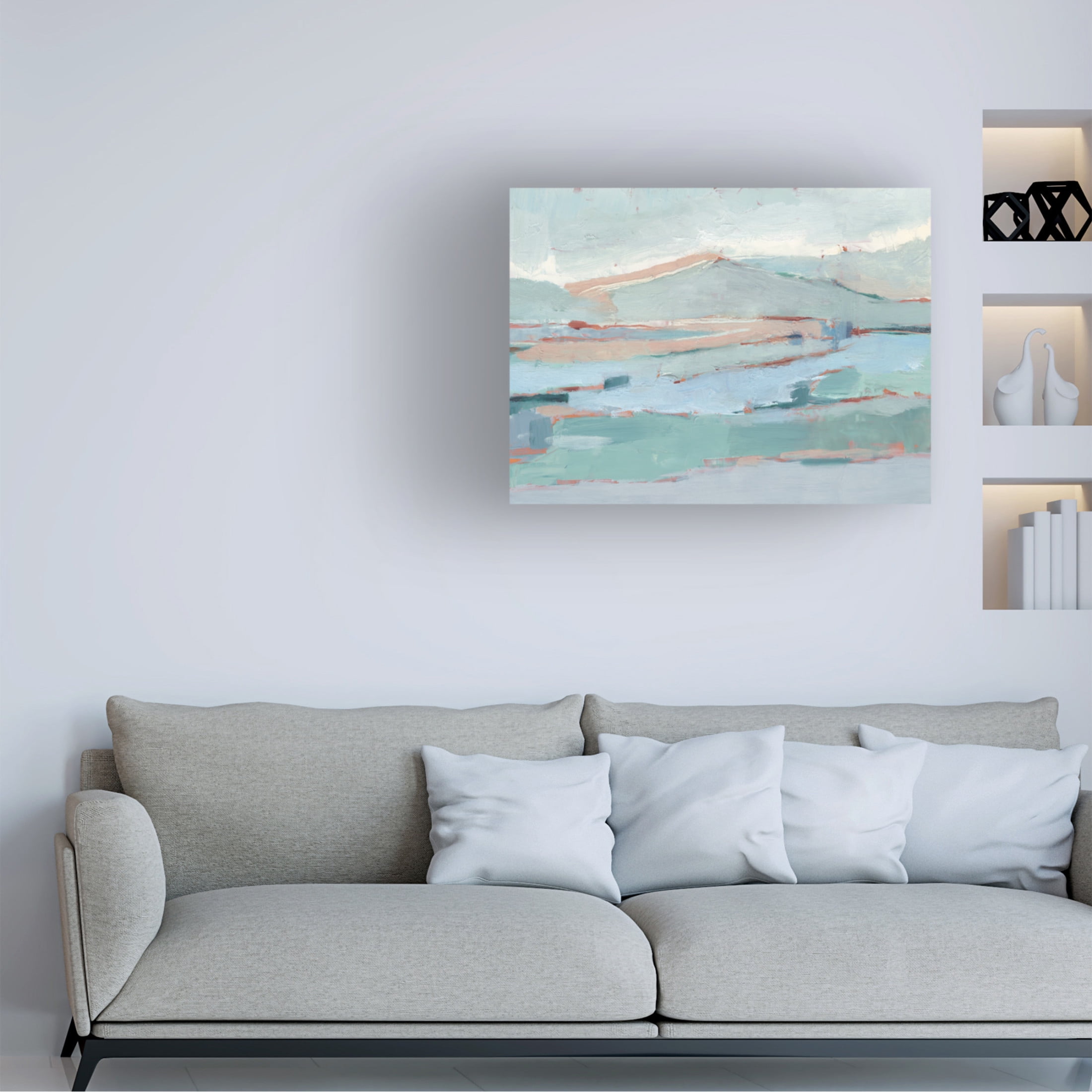 Canvas Wall Art - Ethan Harper 'Pastel River Valley II' Wall Art for Living Room, Bedroom, or Office Décor by Trademark Fine Art - 24 x 18 Inches