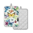 thumbnail image 2 of Pot Holders Set of 2 Heat Resistant 338℉ Kitchen Oven Gloves Potholder Cooking Baking Microwave Mitts Watercolor Butterflies, 2 of 7