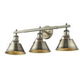 thumbnail image 3 of Yep by Golden Lighting Orwell 3-light Vanity in Brushed Champagne Brass and Opal Glass, 3 of 7