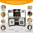 thumbnail image 2 of Toddler Play Kitchen Corner Wooden Pretend Kids Toys Playset Gift with Realistic Lights & Sounds, Water Dispenser, Microwave Oven, Phone, Sink, Cooking Accessories, 2 of 8