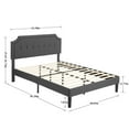 thumbnail image 5 of VECELO Upholstered Platform Bed with Height Adjustable Tufted Button Headboard/Mattress Foundation, Steel Frame, Strong Wood Slat Support, Queen, No Box Spring Needed,Dark Gray, 5 of 8