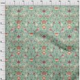 thumbnail image 3 of oneOone Cotton Cambric Light Mint Green Fabric Leaves|Bird & Floral Artistic Diy Clothing Quilting Fabric Print Fabric By Yard 56 Inch Wide, 3 of 4