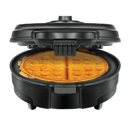 4 Slice Belgian Waffle Maker Chefman Anti-Overflow Belgian Waffle Maker/Iron w/ Shade Selector & Mess Free Moat, Nonstick Plates, Measuring Cup Included, Black ()