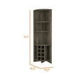 thumbnail image 3 of Tall Corner Bar Cabinet, Wooden Corner Coffee Wine Bar Unit with Built-in Wine Rack Cabinet Station with 8-Bottle & 5-Shelf, Wood Kitchen Pantry Storage Cabinet (Dark Brown), 3 of 7